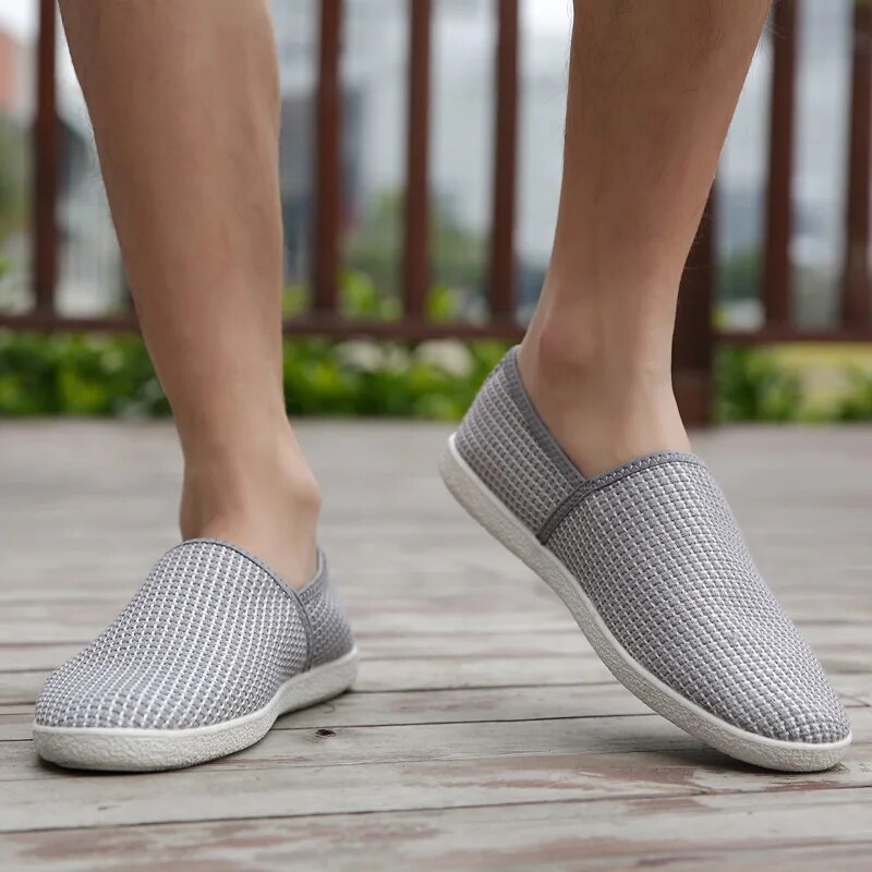 Męskie Eleganckie Lniane Loafersy z Komfortowym Wnętrzem