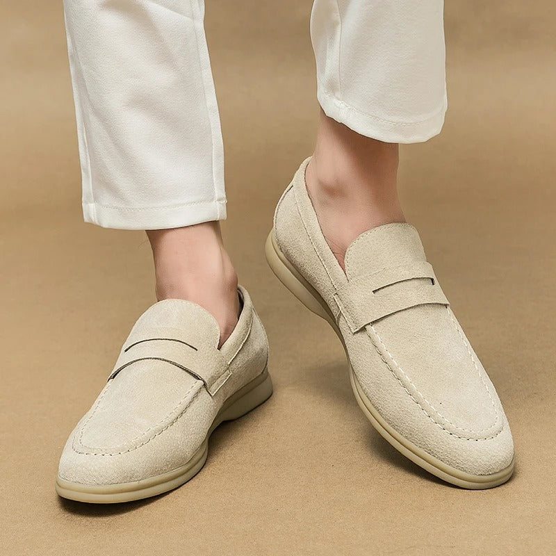 Męskie Eleganckie Skórzane Loafersy z Praktycznymi Zapięciami