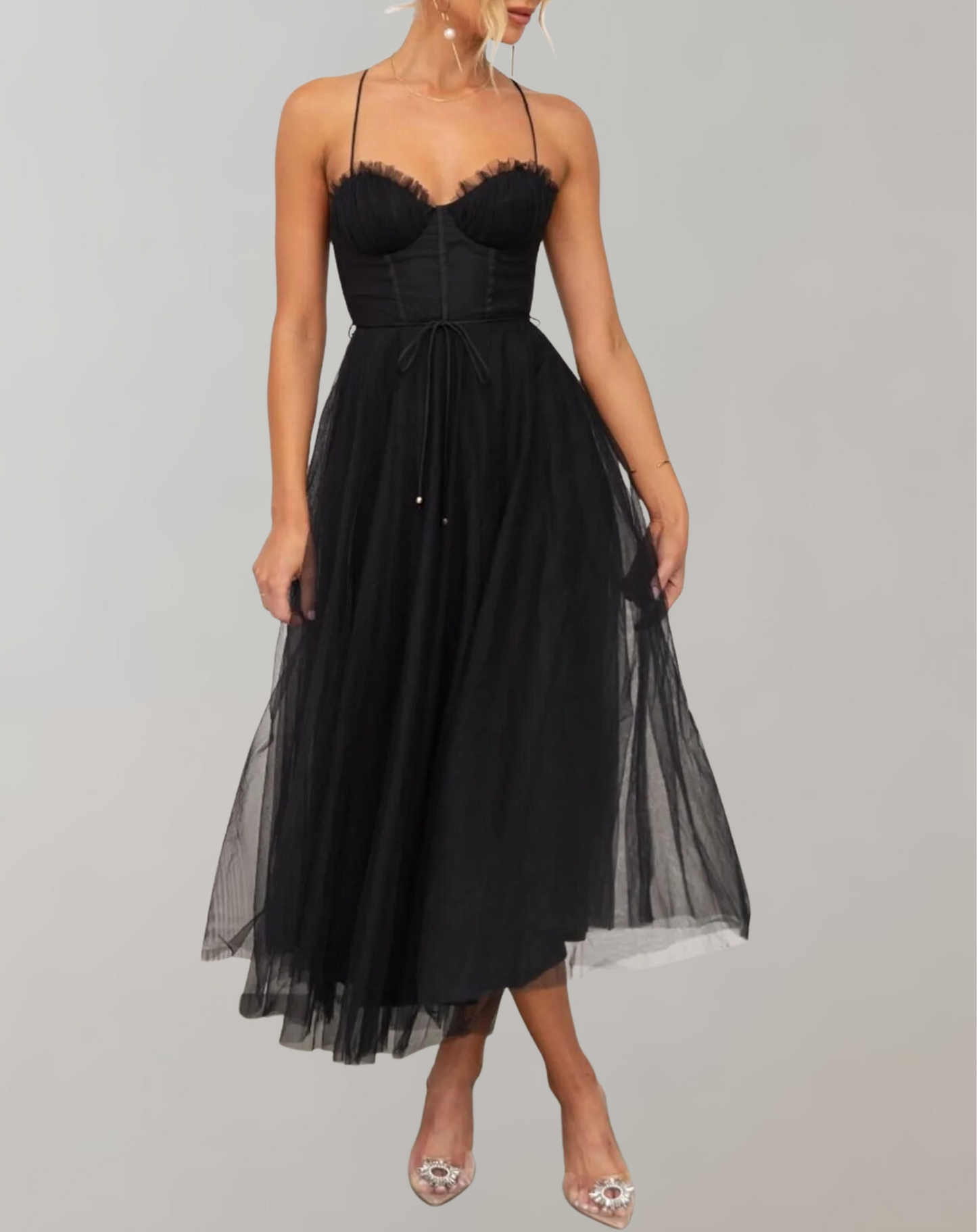 Kobieta Elegancka Midi Sukienka Bodycon z Odkrytymi Ramionami na Wesele