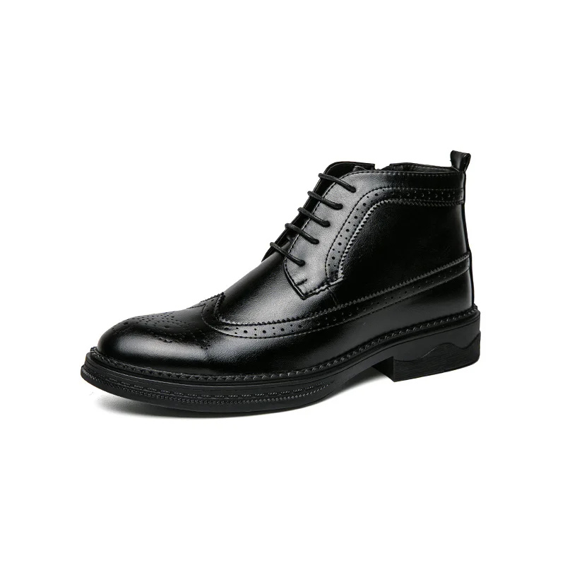 Męskie Eleganckie Skórzane Buty Brogue