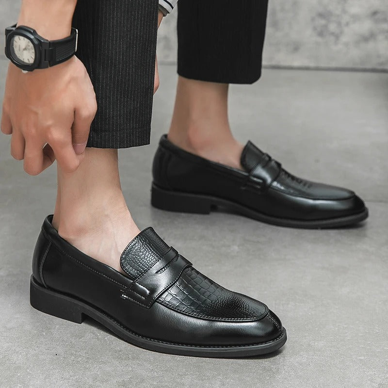Męskie Eleganckie Skórzane Loafersy z Klasycznym Designem