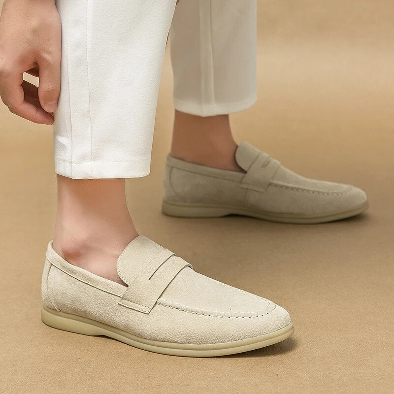 Męskie Eleganckie Skórzane Loafersy z Praktycznymi Zapięciami