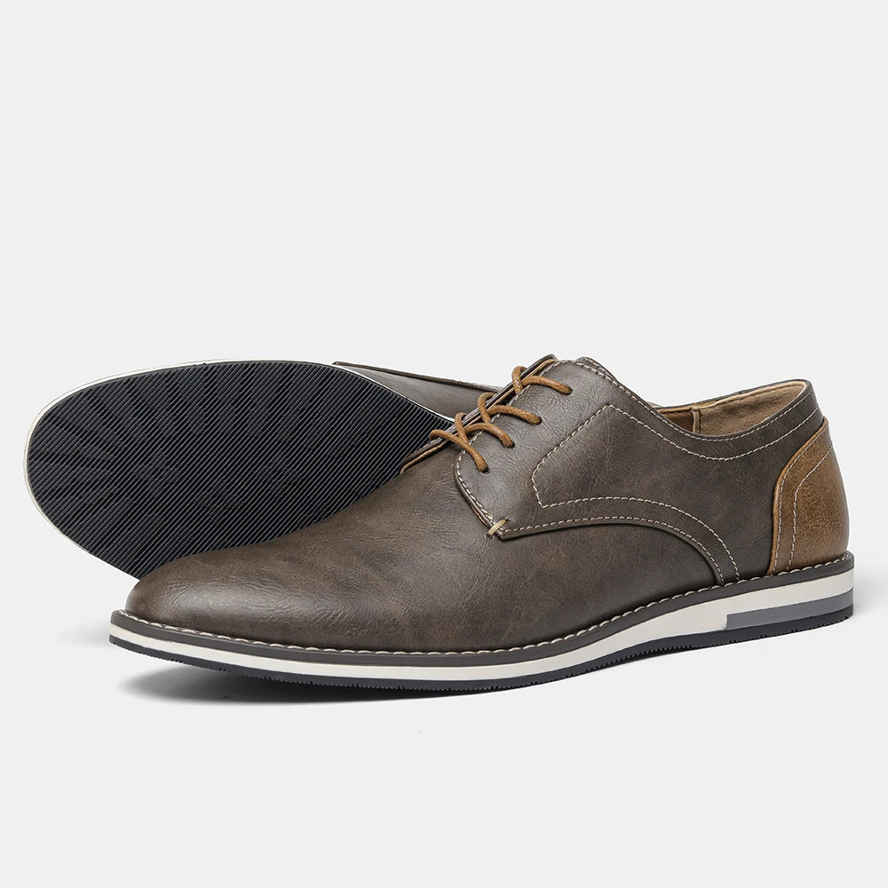 Variant image for Męskie Eleganckie Skórzane Buty z Sznurowaniem z Lekką Podeszwą-8