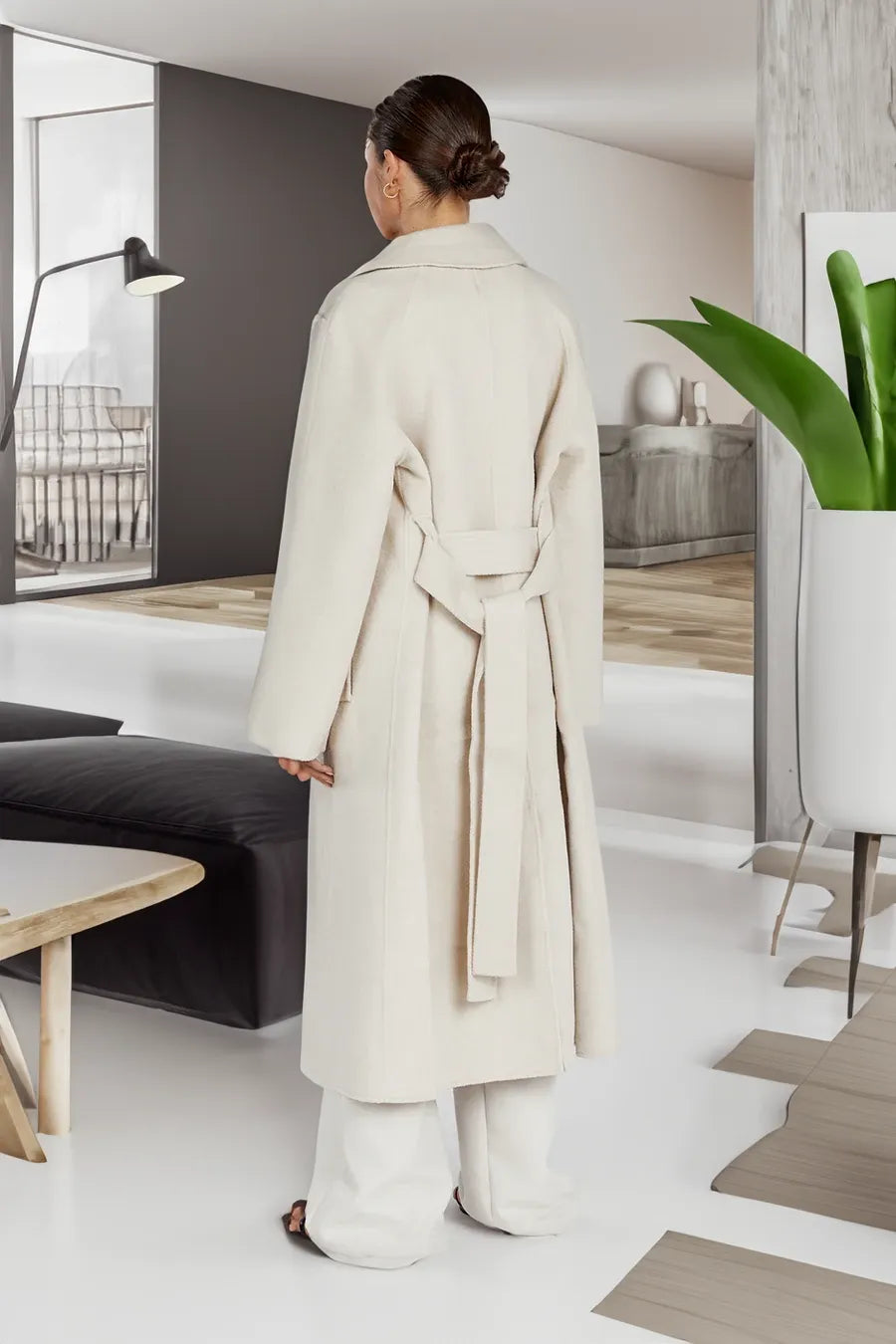 Kobieca Elegancka Wodoodporna Trenchcoat z Regulowanym Pasem