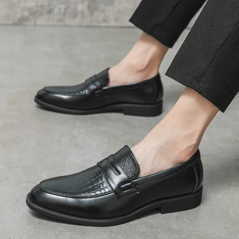 Męskie Eleganckie Skórzane Loafersy z Klasycznym Designem