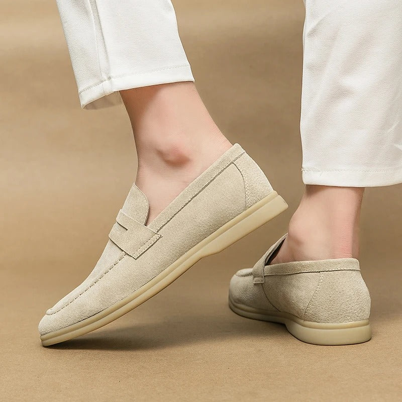 Męskie Eleganckie Skórzane Loafersy z Praktycznymi Zapięciami