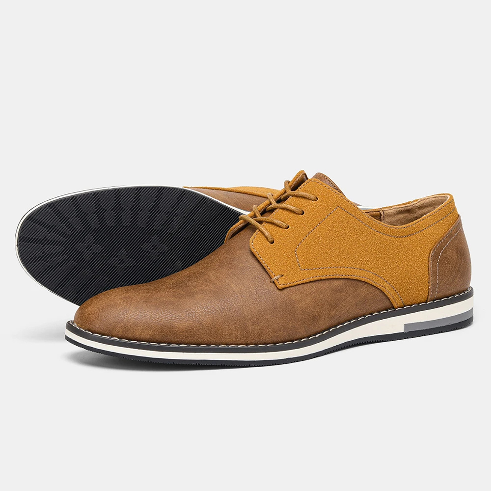 Variant image for Męskie Eleganckie Skórzane Buty z Sznurowaniem z Lekką Podeszwą-31