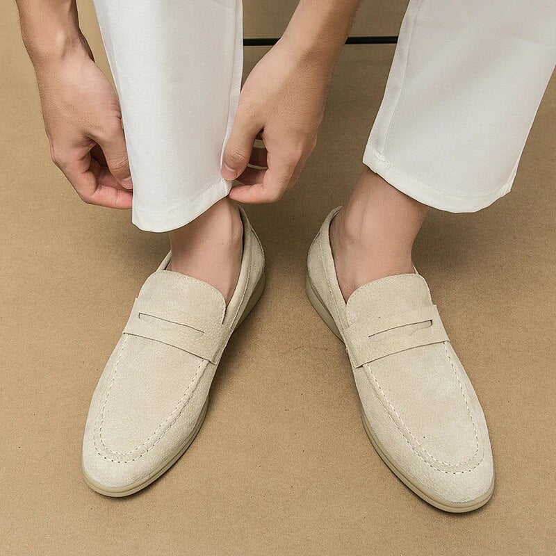 Męskie Eleganckie Skórzane Loafersy z Praktycznymi Zapięciami
