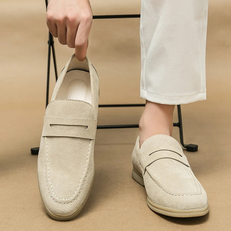 Męskie Eleganckie Skórzane Loafersy z Praktycznymi Zapięciami