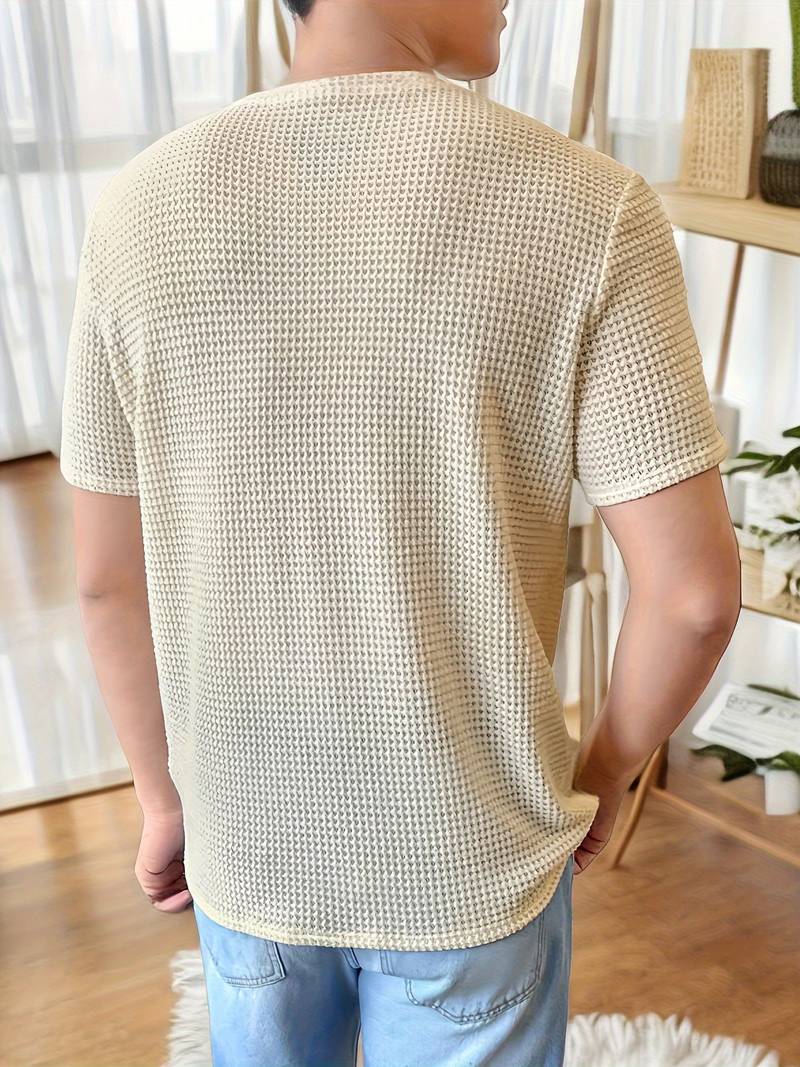 Męski Modny T Shirt z Wysokiej Jakości Materiału z Okrągłym Dekoltem