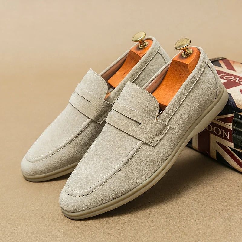 Męskie Eleganckie Skórzane Loafersy z Praktycznymi Zapięciami