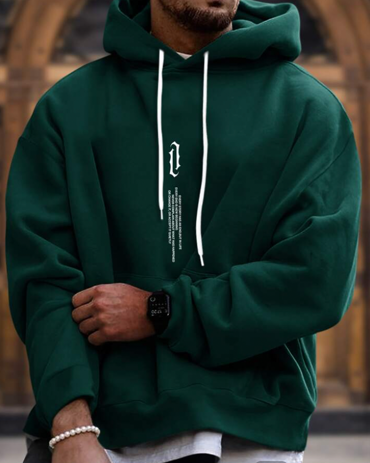 Męska Stylowa Bawełniana Hoodie z Kapturem