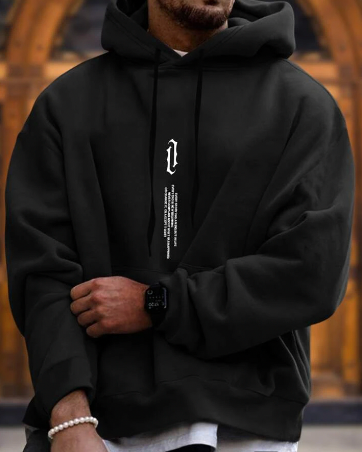 Męska Stylowa Bawełniana Hoodie z Kapturem