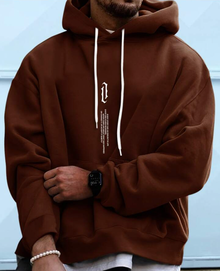 Męska Stylowa Bawełniana Hoodie z Kapturem