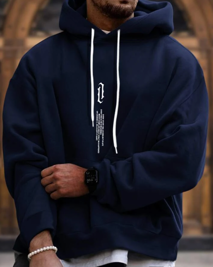 Męska Stylowa Bawełniana Hoodie z Kapturem