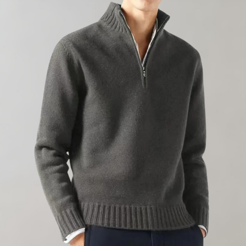Ciepły Sweter Fleece z Zamkiem Męski | Idealny na Jesień/Zimę