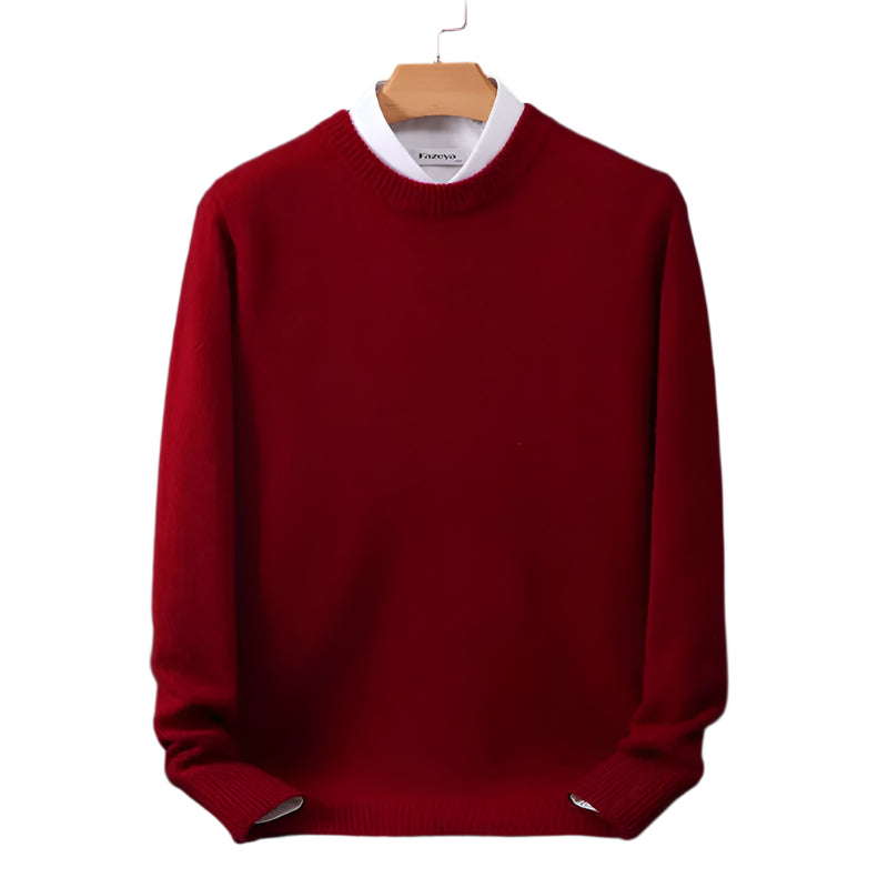 Elegancki Kaszmirowy Sweter Jednolity Kolor Męski | Idealny na Jesień/Zimę