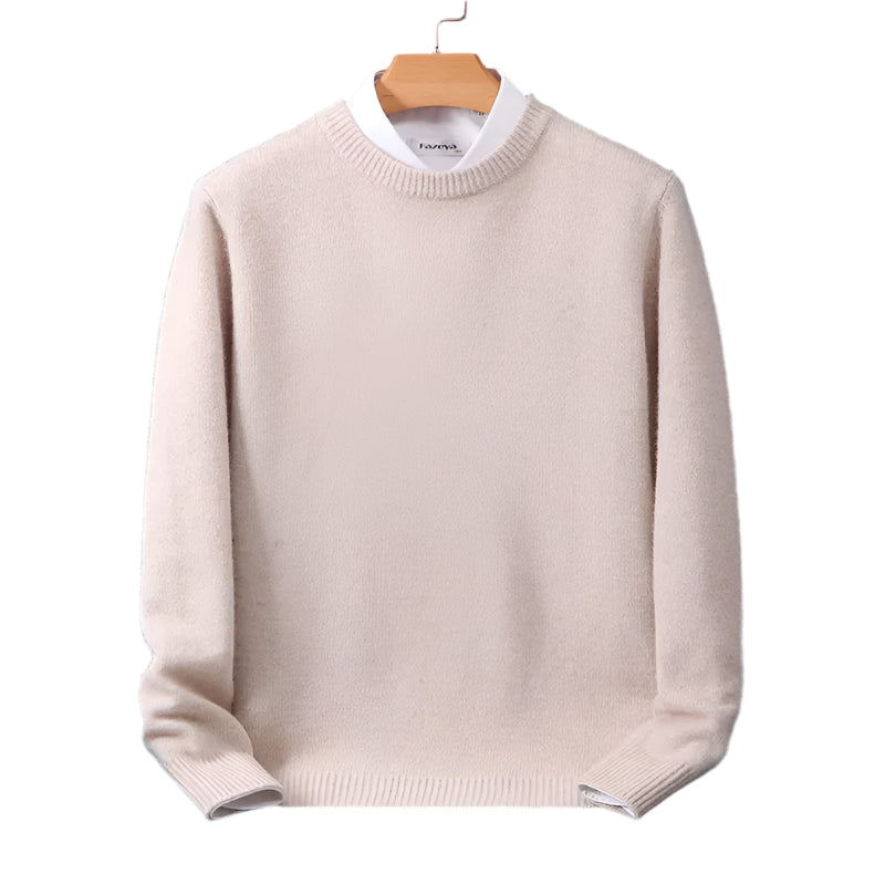 Elegancki Kaszmirowy Sweter Jednolity Kolor Męski | Idealny na Jesień/Zimę