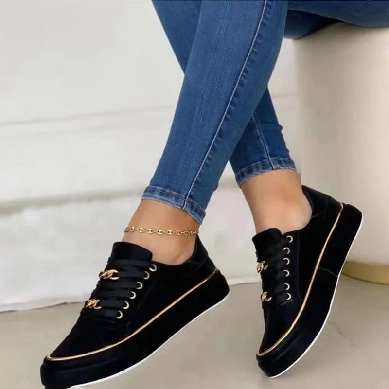 Variant image for Damskie Eleganckie Sneakersy z PU i Gumą z Wsparciem-7