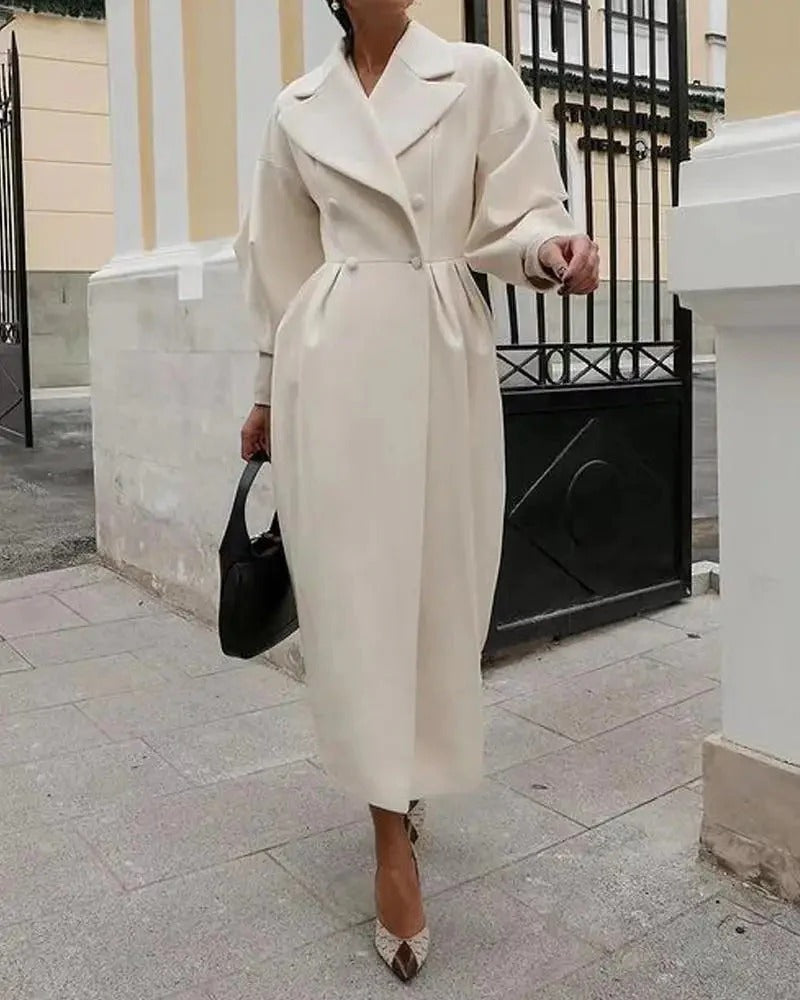 Elegancki Ciepły Płaszcz Zimowy Dwurzędowy Damski | Idealny na Jesień/Zimę