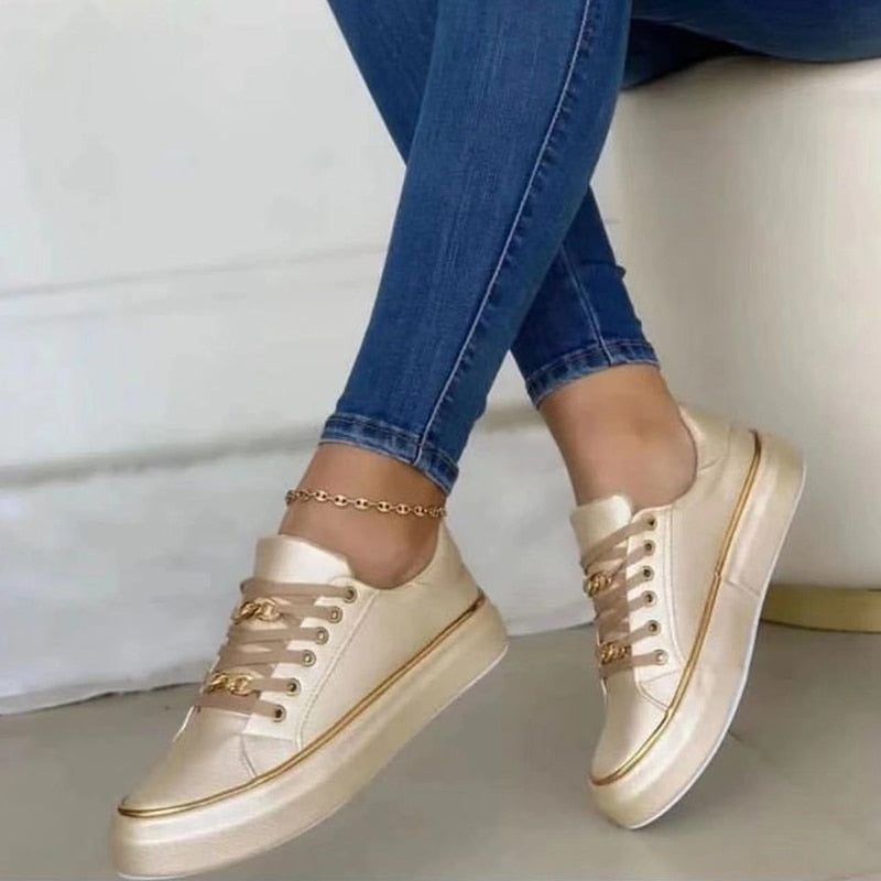 Variant image for Damskie Eleganckie Sneakersy z PU i Gumą z Wsparciem-17