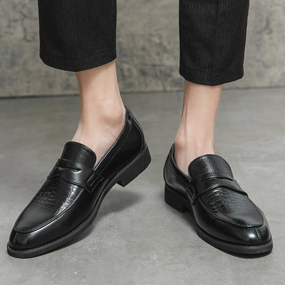 Variant image for Męskie Eleganckie Skórzane Loafersy z Klasycznym Designem-2