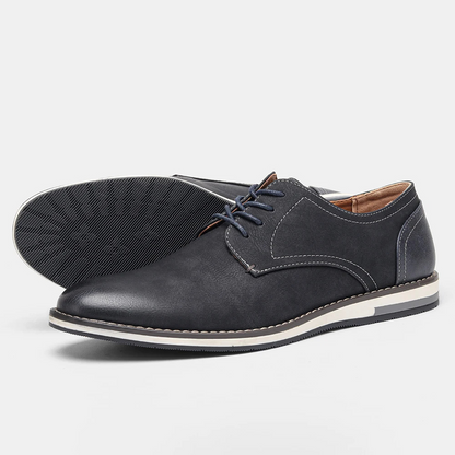Męskie Eleganckie Skórzane Buty z Sznurowaniem z Lekką Podeszwą