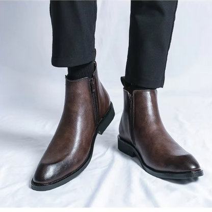 Variant image for Męskie Eleganckie Skórzane Botki Chelsea z Zapięciem Błyskawicznym-31