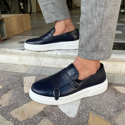 Męskie Eleganckie Skórzane Loafery z Ręcznie Wykonanym Wykończeniem