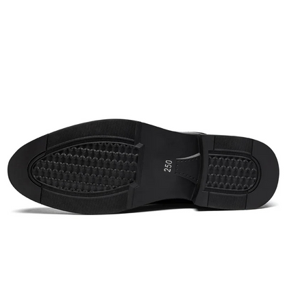 Męskie Eleganckie Skórzane Buty z Ukrytą Wysokością 6 cm z Designem Cap-Toe