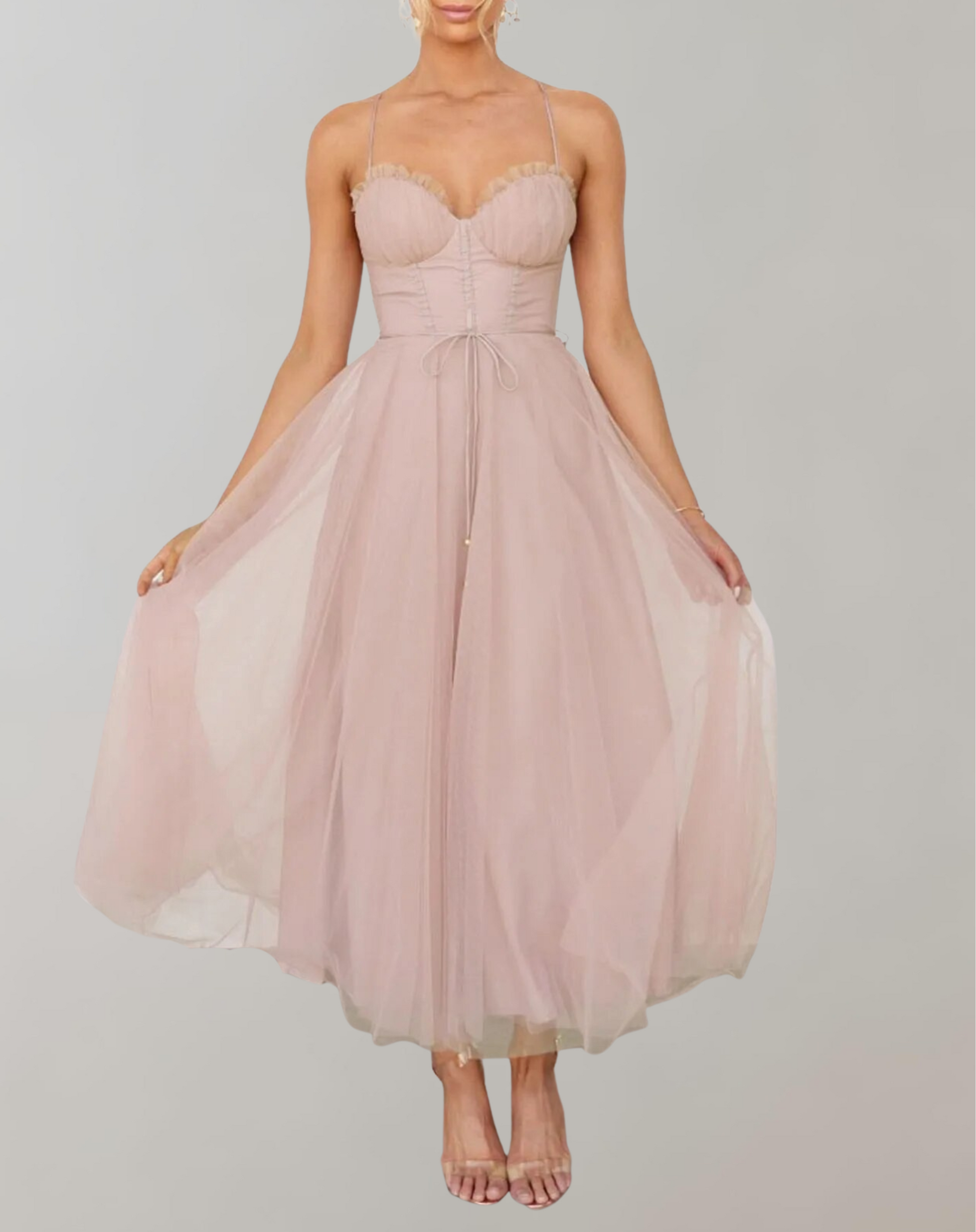 Variant image for Kobieta Elegancka Midi Sukienka Bodycon z Odkrytymi Ramionami na Wesele-11