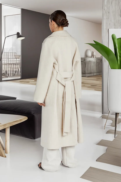 Kobieca Elegancka Wodoodporna Trenchcoat z Regulowanym Pasem
