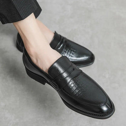 Męskie Eleganckie Skórzane Loafersy z Klasycznym Designem