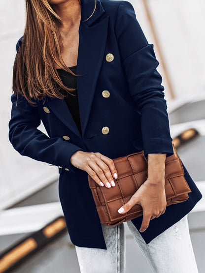 Kobiety Elegancki Wysokiej Jakości Blazer z Podwójnym Rzędem Guzików