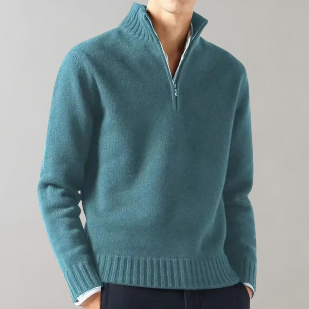 Ciepły Sweter Fleece z Zamkiem Męski | Idealny na Jesień/Zimę