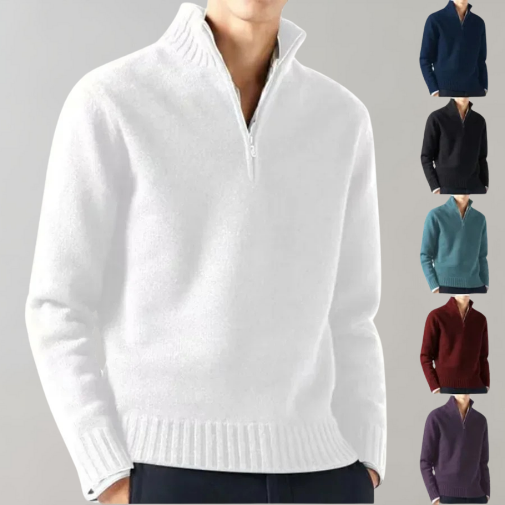 Ciepły Sweter Fleece z Zamkiem Męski | Idealny na Jesień/Zimę
