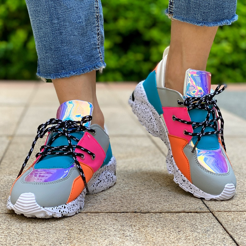 Damskie Wygodne Oddychające Sneakersy z Antypoślizgową Podeszwą
