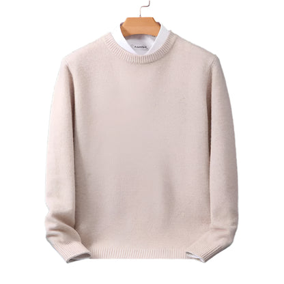 Elegancki Kaszmirowy Sweter Jednolity Kolor Męski | Idealny na Jesień/Zimę