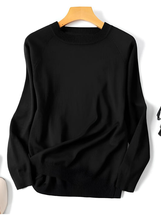 Casualowy Oversize Sweter Dzianinowy W Paski Z Okrągłym Dekoltem Damski | Idealny na Każdą Porę Roku