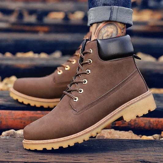 Zamszowe Buty z Wegańskiej Skóry z Sznurowadłami Męski | Eco-Friendly Materials