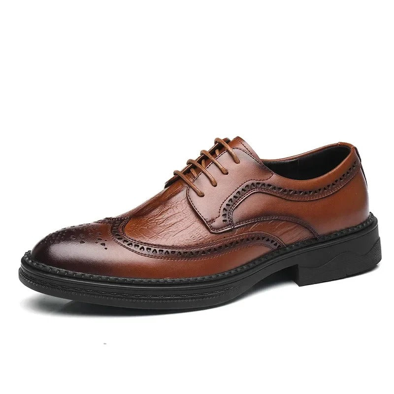 Ażurowe Buty Oxford Ze Sztucznej Skóry Z Wingtip Męski | Ideel til afslappede dage