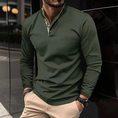 Stylowy Sweter z Długim Rękawem i Kołnierzem Męski | Idealny na Jesień/Zimę