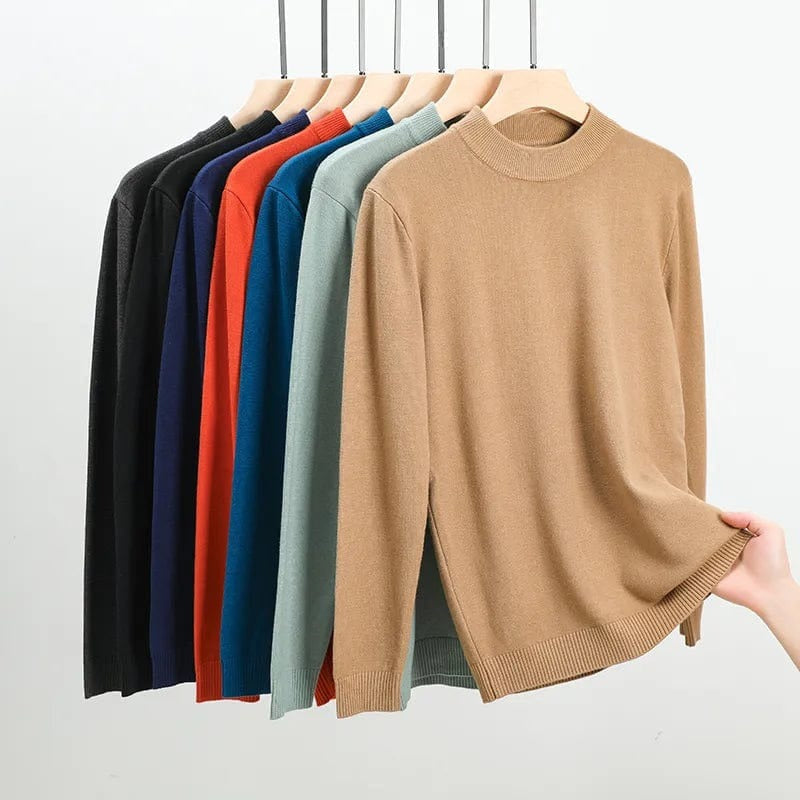 Casualowy Gładki Sweter Z Okrągłym Dekoltem  Męski | Idealny na Każdą Porę Roku