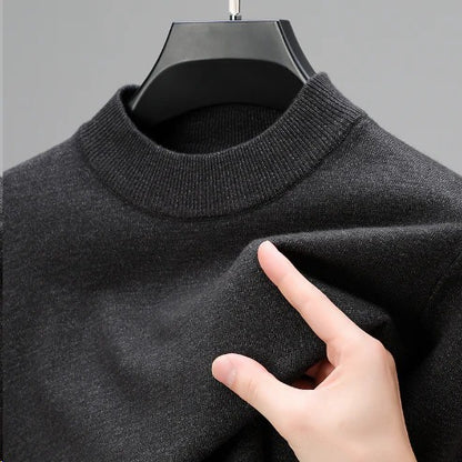 Casualowy Gładki Sweter Z Okrągłym Dekoltem  Męski | Idealny na Każdą Porę Roku